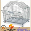 0,15-1,56m3 atelier de stockage cages repliables en maille métallique conteneurs recycler galvanisé toit panneau disponibles conteneurs en fil métallique